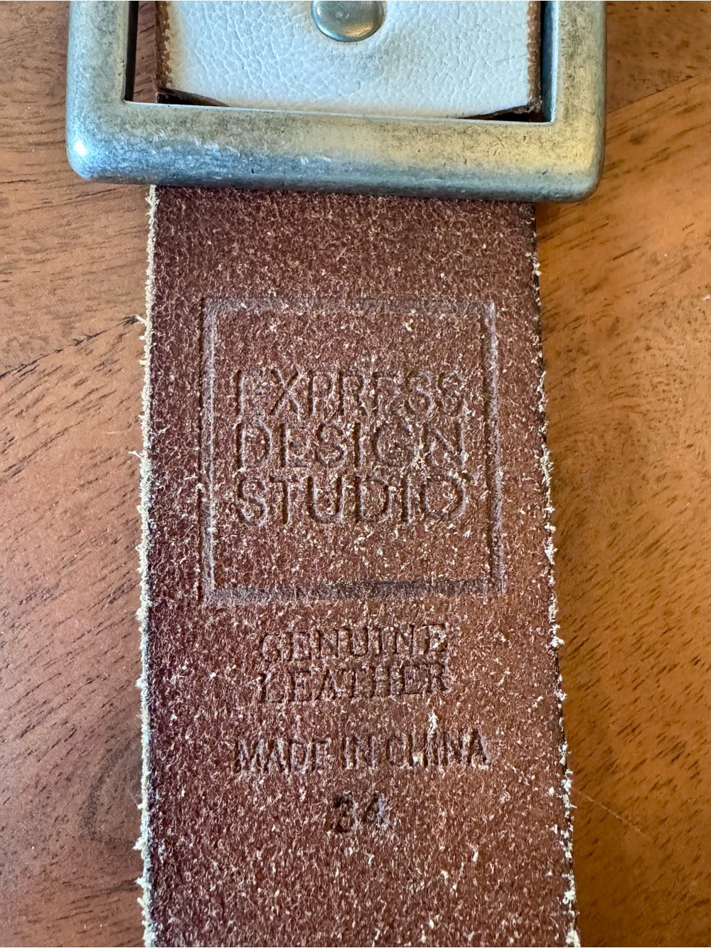 Vintage Express Design Leather Studio Genuine Leather Belt Y2K Boho Size 34 - Picture 8 of 8